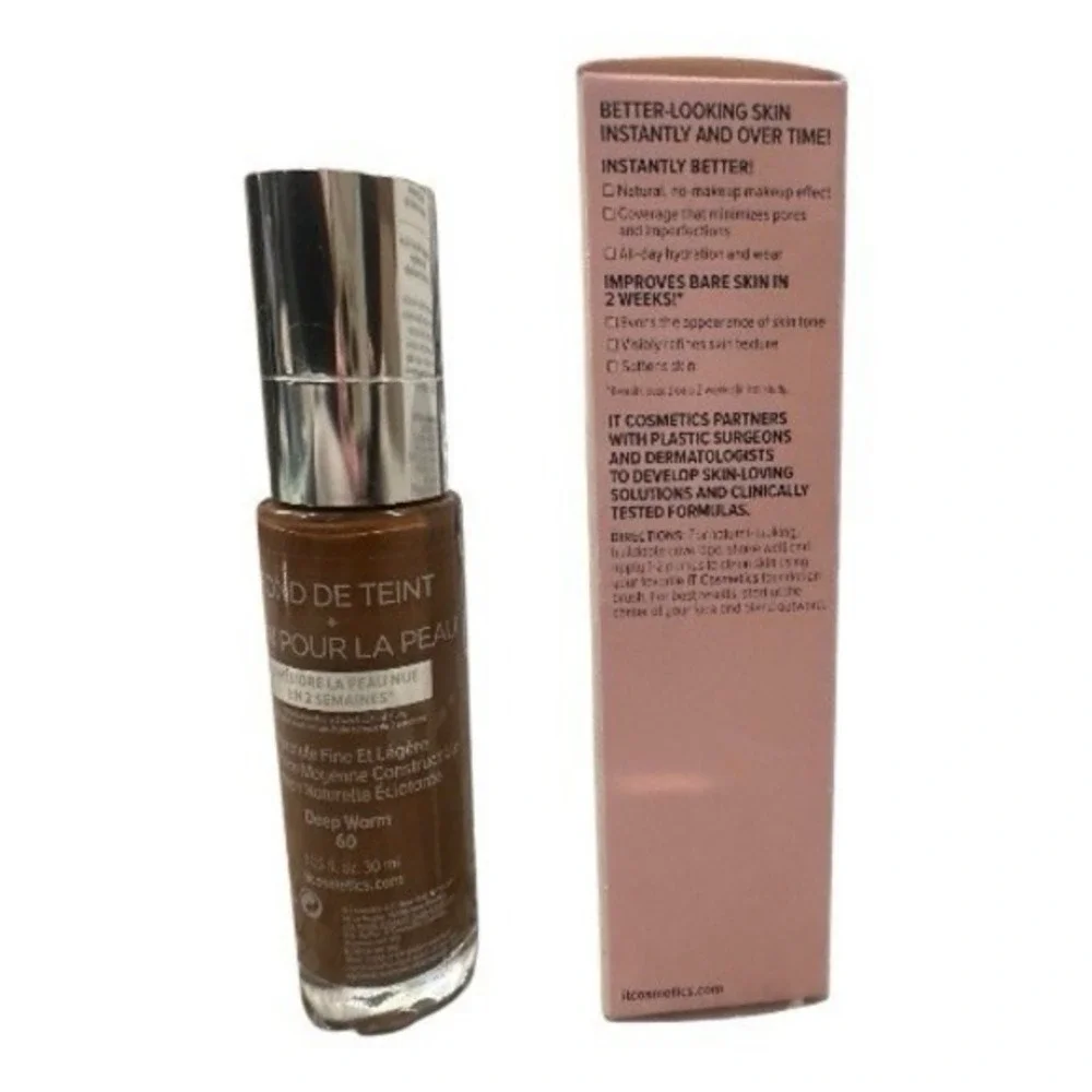 IT Cosmetics Your Skin But‎ Better Foundation + Skincare Deep Warm 60 NIB